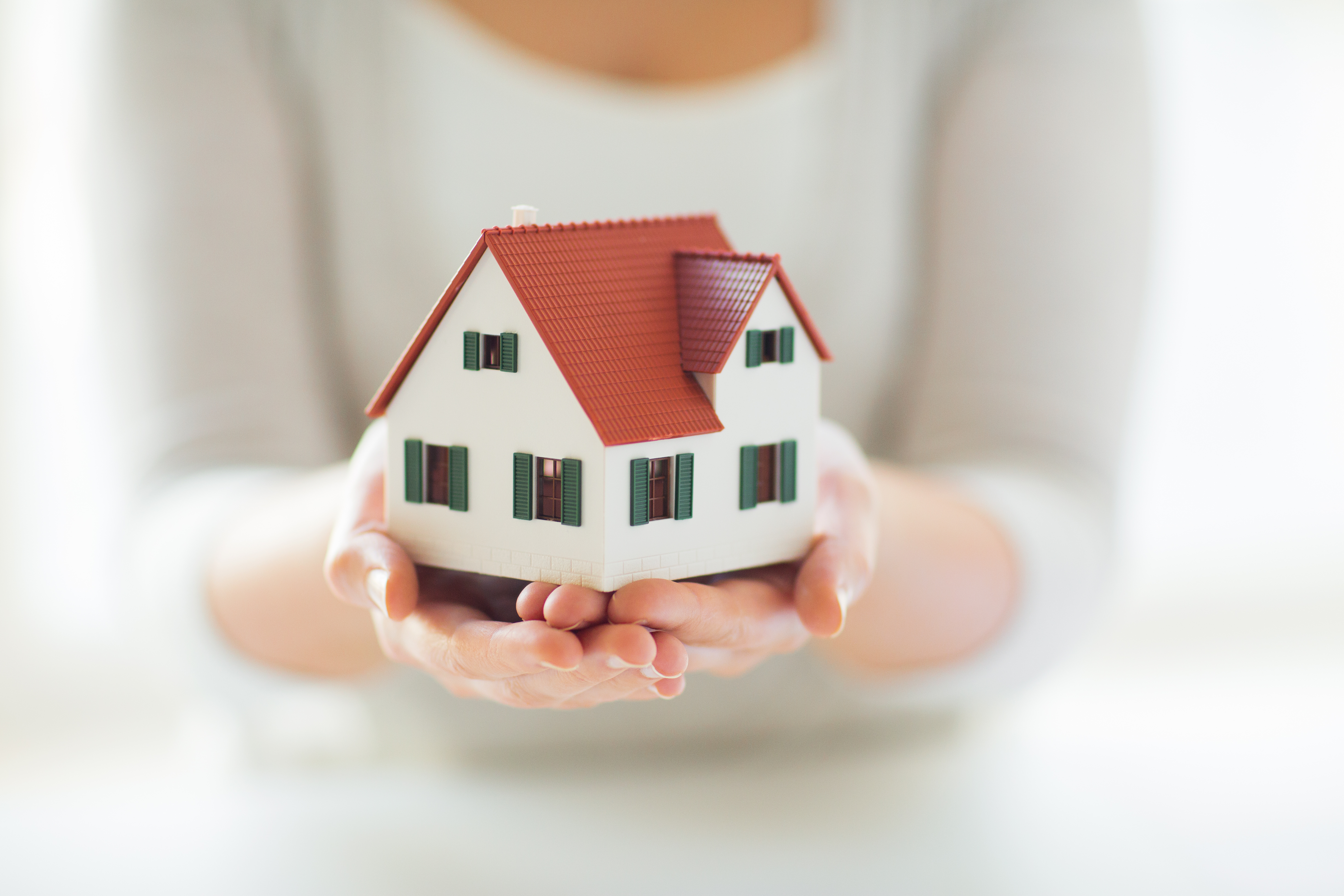 hands with miniature house